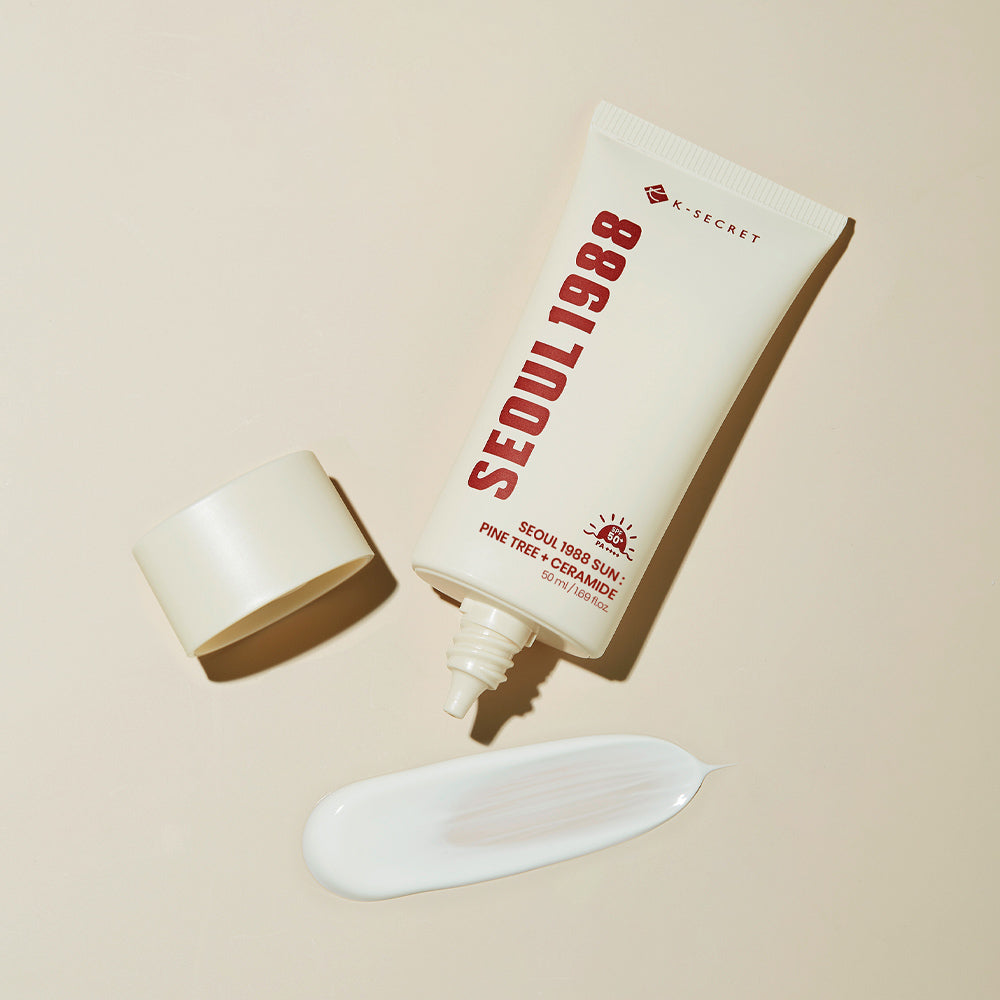 KSECRET Seoul 1988 Sun Gesichtssonnenschutz SPF 50+ PA++++ – Mit Kiefer-Extrakt & Ceramiden, 50 Ml – Hoher UV-Schutz, Feuchtigkeitsspendend, Leichte Textur, Für Empfindliche Haut