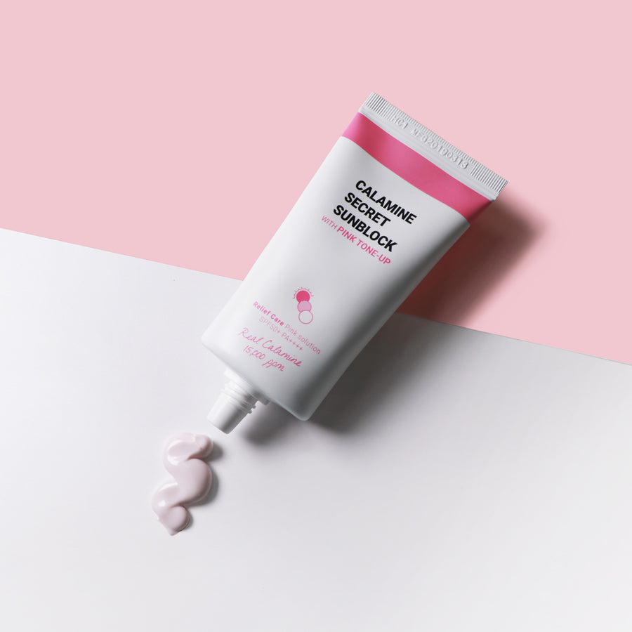 Calamine Secret Sunblock with pink tone-up (SPF50+, PA++++)